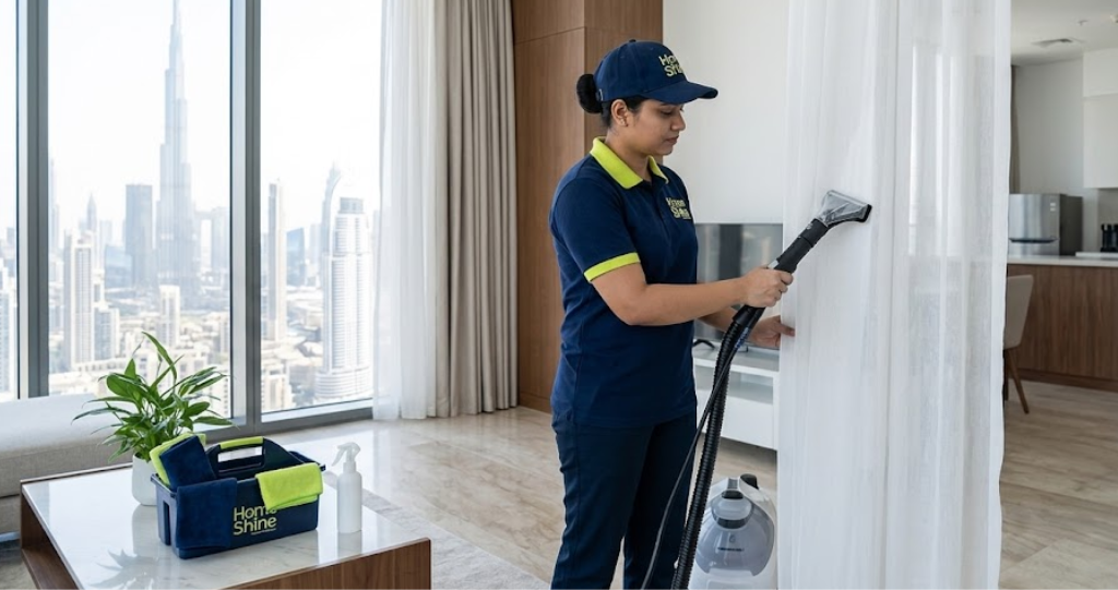 Professional curtain cleaning service in Dubai